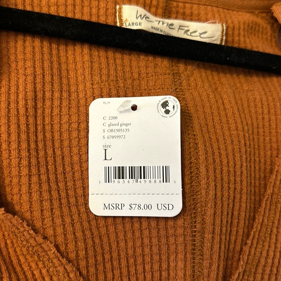 Free People We The Free Owen Thermal Top, Glazed Ginger - Picture 5 of 5